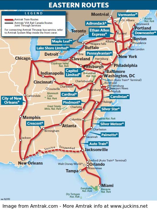 Amtrak East Coast routes